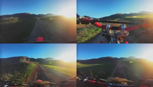 摩托车越野赛enduro摩托车骑观点POV高清在线视频素材下载