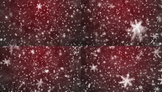 圣诞节的背景是雪花——飘落的雪花高清在线视频素材下载