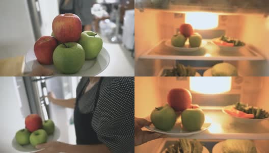 冰箱里的水果和蔬菜。高清在线视频素材下载