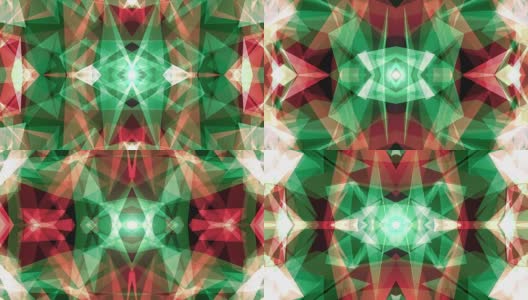 抽象对称绿红多边形星形网闪亮云动画背景新质量动态技术运动彩色视频素材高清在线视频素材下载