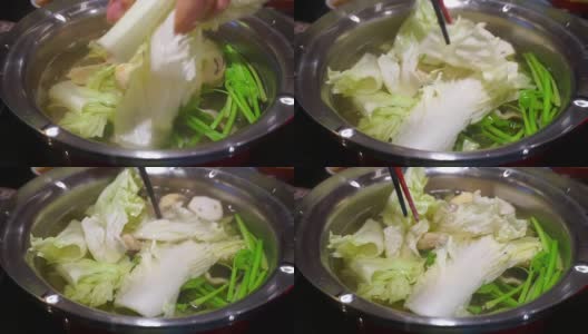 热汤，寿喜烧涮锅，美味即食高清在线视频素材下载