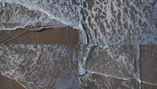 海浪拍打海岸的无人机视频高清在线视频素材下载