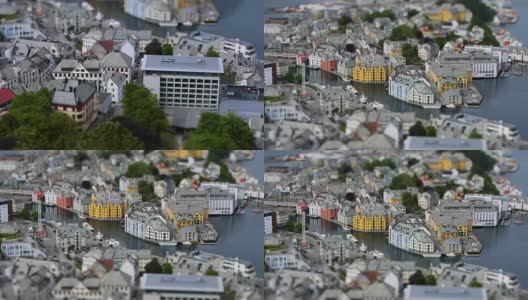 挪威奥勒松市的阿克拉倾斜镜头高清在线视频素材下载