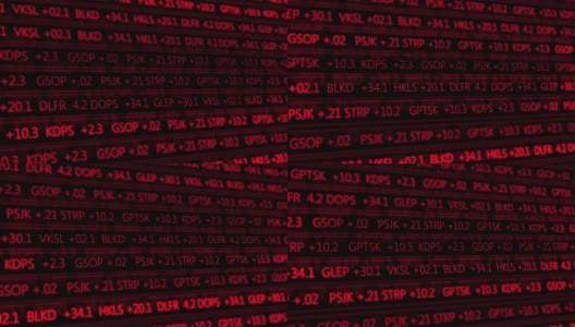 未来的数字股票交易所号码流动在计算机V1 -红色1高清在线视频素材下载