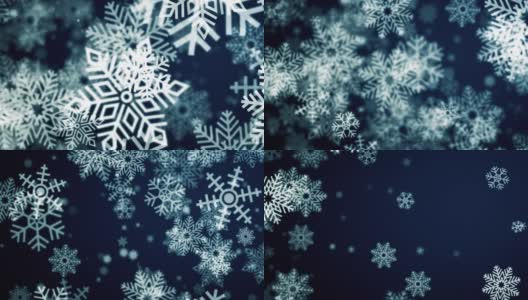 流动的雪花形状，圣诞节和冬天的粒子高清在线视频素材下载