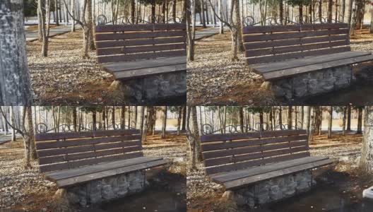 公园里的木凳高清在线视频素材下载
