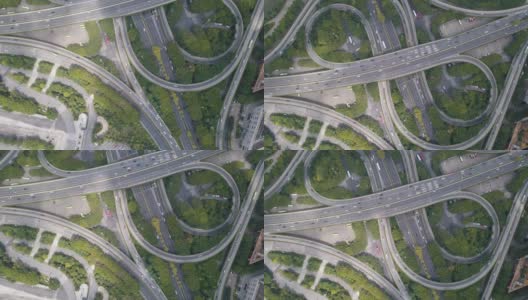 有交通航拍镜头的多层高速公路高清在线视频素材下载