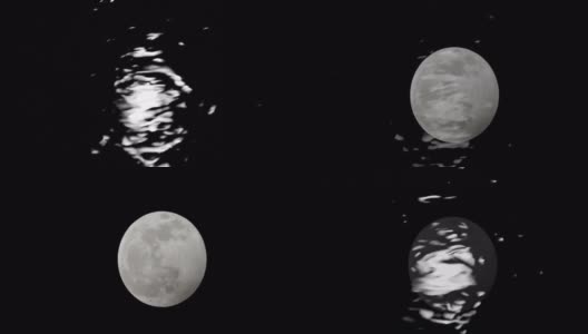 满月，映在水面上的明镜高清在线视频素材下载