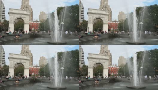 纽约市下午格林威治公园的慢镜头。高清在线视频素材下载