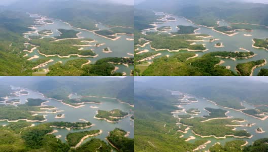 香港大榄涌水塘夏季航拍的精彩画面高清在线视频素材下载