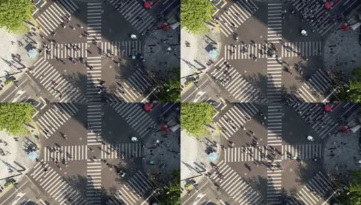 城市十字路口的无人机视角高清在线视频素材下载