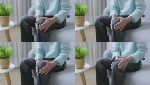 男子抱着膝盖，疼痛难忍高清在线视频素材下载
