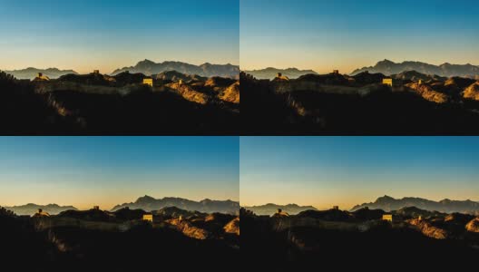 金山岭长城日落时的美景高清在线视频素材下载