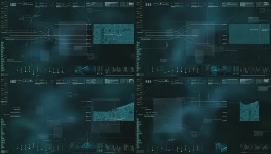 ****高技术用户界面平视显示数字地图高清在线视频素材下载