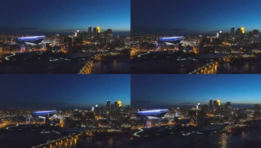 明尼阿波利斯空中城市夜景高清在线视频素材下载