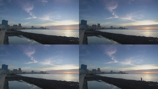 哈瓦那马勒孔的日落高清在线视频素材下载