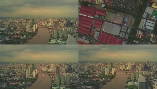 湄南河，曼谷，航拍4K DCI高清在线视频素材下载