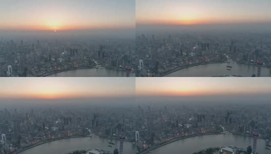 时间流逝上海天际线/中国上海高清在线视频素材下载