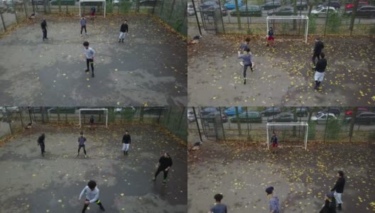 进球的年轻足球运动员高清在线视频素材下载