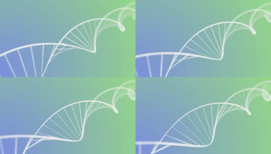 深度为蓝色和绿色的DNA双螺旋动画环高清在线视频素材下载
