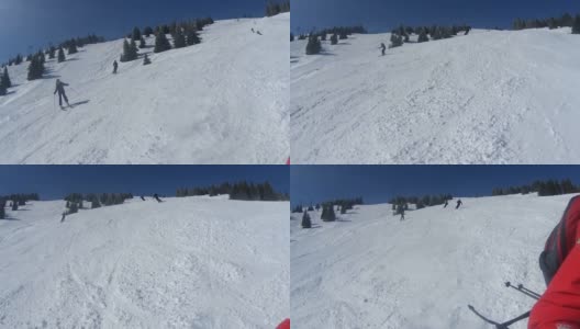 滑雪下坡高清在线视频素材下载