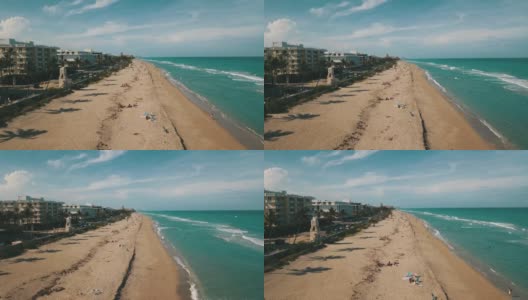 棕榈滩航拍视频棕榈滩海岸，佛罗里达州在2021年3月春假期间高清在线视频素材下载