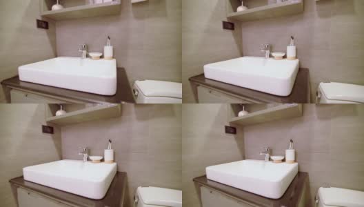 浴室的水龙头高清在线视频素材下载