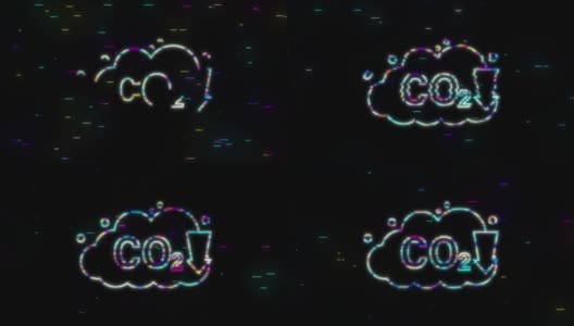 二氧化碳故障标志。烟雾信号。运动图形高清在线视频素材下载