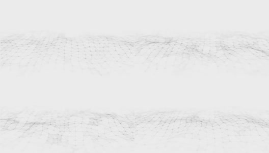 动态波与连接的点和线在白色背景上。数字波背景概念。抽象的技术背景。大数据可视化。3 d渲染。高清在线视频素材下载