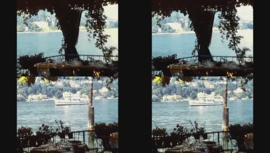 马焦雷湖上的餐厅80年代高清在线视频素材下载