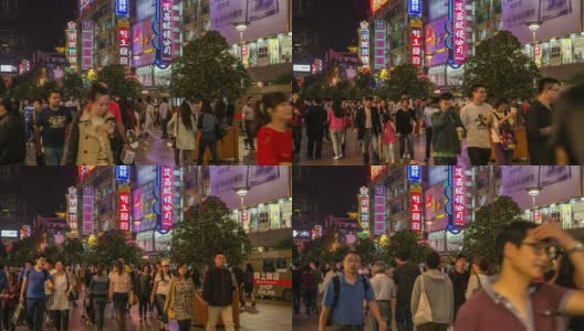 中国上海南京东路的时间推移高清在线视频素材下载