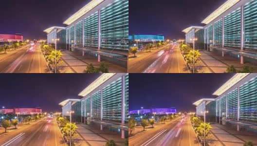 苏州新城区夜间交通繁忙。间隔拍摄4 k高清在线视频素材下载