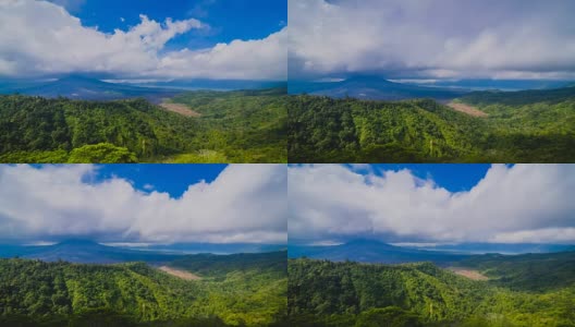 活火山巴图尔在热带岛屿巴厘岛，印度尼西亚高清在线视频素材下载