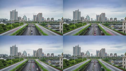 杭州道路上的繁忙交通已持续了很久高清在线视频素材下载