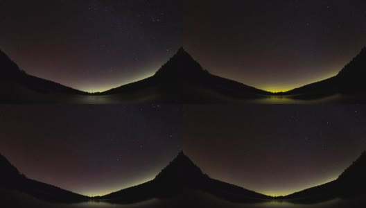 夜晚繁星点点的天空(白鹤湖)银河高清在线视频素材下载