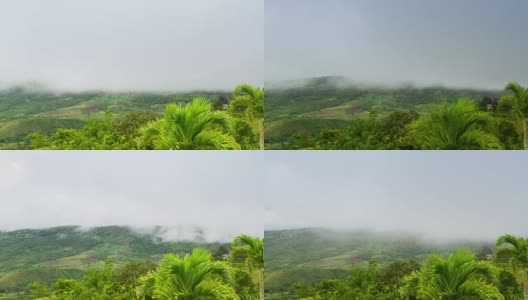 雨和云覆盖的农村地区高清在线视频素材下载