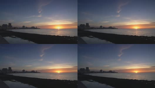 哈瓦那马勒孔的日落高清在线视频素材下载