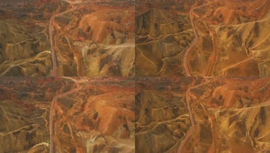 张掖国家地质公园五颜六色的岩层高清在线视频素材下载