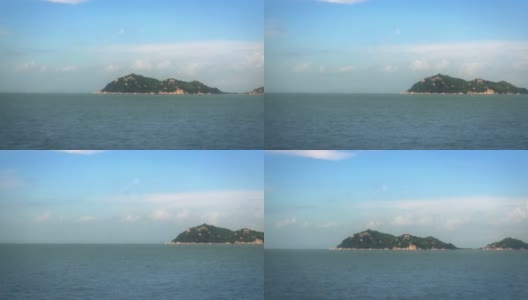 4K香港岛与蓝天透过船脏的窗户高清在线视频素材下载