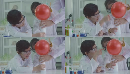 用天然气做实验是用小苏打和气球做的高清在线视频素材下载