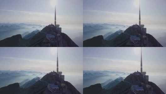 瑞士阿彭策尔的瑞士山脉鸟瞰图。高清在线视频素材下载