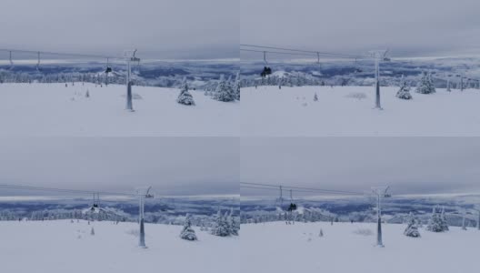 越过高山滑雪坡高清在线视频素材下载