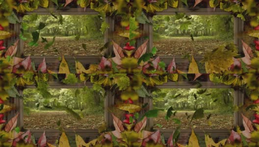 动画的森林和落叶在叶框架高清在线视频素材下载