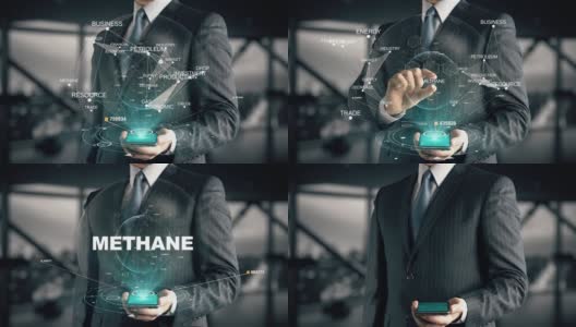 商人与甲烷全息图的概念高清在线视频素材下载