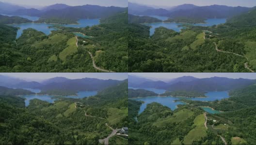 台湾台北茶园景观之空中景观。高清在线视频素材下载