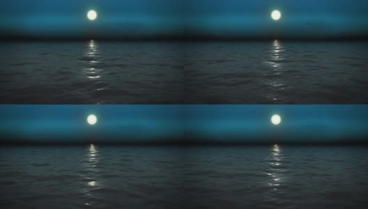 月光下的夜海高清在线视频素材下载