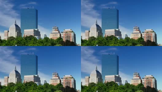 夏季波士顿天际线建立镜头高清在线视频素材下载