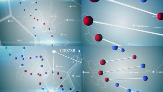 蓝色DNA和科学蒙太奇高清在线视频素材下载