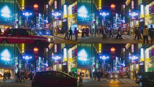 新宿霓虹镇的夜晚时光流逝高清在线视频素材下载