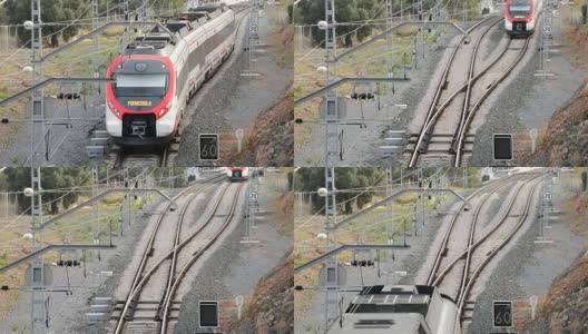 旅客列车从隧道中驶出高清在线视频素材下载